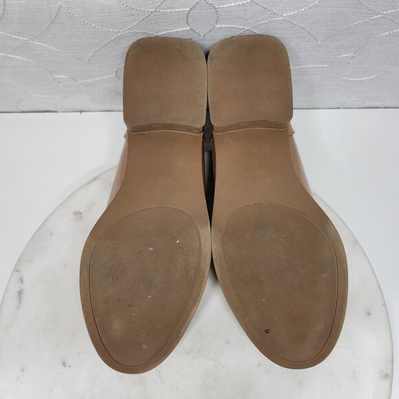 Jones New‎ York Cabeela Loafers Womens 10 Tan Faux Patent Leather Chunky Heels - Picture 6 of 16